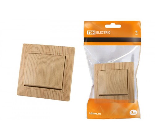 Выключатель 1 кл. 10А "ЭКО" (сосна) "Таймыр"  SQ1814-0201  TDM