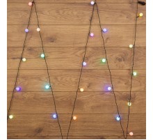 Гирлянда "Мультишарики" 25мм 5м, темно-зеленый ПВХ, 25 диодов, цвет RGB  303-559  NEON-NIGHT