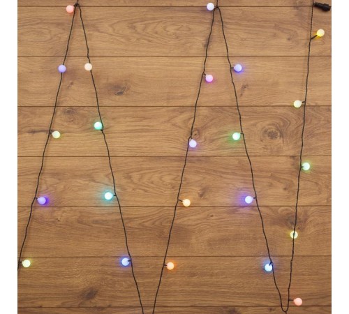 Гирлянда "Мультишарики" 25мм 5м, темно-зеленый ПВХ, 25 диодов, цвет RGB  303-559  NEON-NIGHT