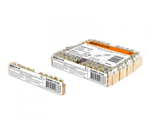 Шина "N" нулевая 6х9мм 10/2 (10 групп/крепеж по краям) инд. стикер  SQ0801-0159  TDM