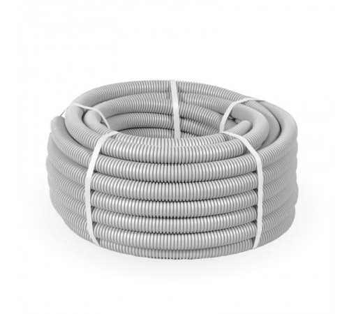 Труба гофрированная ПНД лёгкая 350 Н серая с/з д25 (50м/2600м уп/пал) безгалогенная (HF) стойкая к УФ   PR02.0131  Промрукав