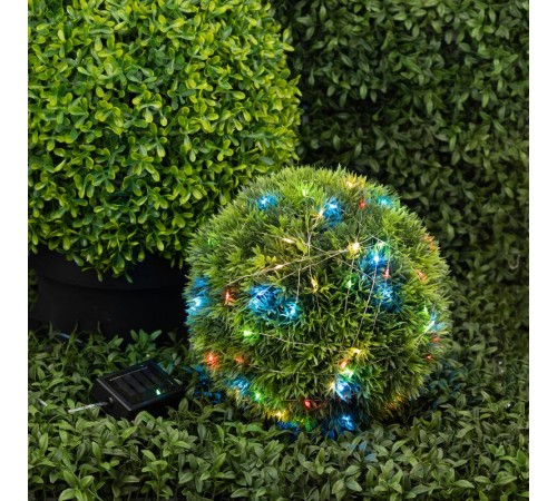 Садовая гирлянда ERASF22-43 на солнечной батарее Нить мультиколор 100 microLED 10 м  Б0053370  ЭРА