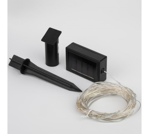 Садовая гирлянда ERASF22-43 на солнечной батарее Нить мультиколор 100 microLED 10 м  Б0053370  ЭРА