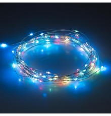 Садовая гирлянда ERASF22-43 на солнечной батарее Нить мультиколор 100 microLED 10 м  Б0053370  ЭРА