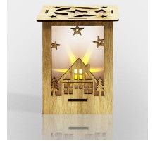Деревянная фигурка с подсветкой "Волшебный фонарик" 13,8*11*11 см  504-023  NEON-NIGHT