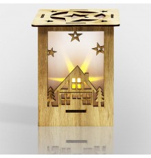 Деревянная фигурка с подсветкой "Волшебный фонарик" 13,8*11*11 см  504-023  NEON-NIGHT
