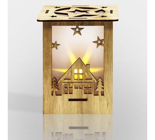 Деревянная фигурка с подсветкой "Волшебный фонарик" 13,8*11*11 см  504-023  NEON-NIGHT