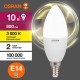 Лампа светодиодная LED Value CL- B 10W/830 230V E14 10X1  4058075579125  OSRAM