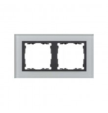 Simon 82 Рамка декоративная, 2 поста, S82 Nature, Стекло, серый-графит  82827-35  Simon