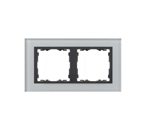 Simon 82 Рамка декоративная, 2 поста, S82 Nature, Стекло, серый-графит  82827-35  Simon