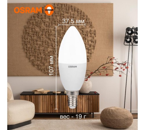 Лампа светодиодная LED Value CL- B 10W/830 230V E14 10X1  4058075579125  OSRAM
