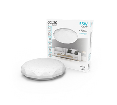 Светильник светодиодный бытовой Basic Space Diamond НПС 55W 4700lm 4000K 220-240V IP20 500*80 LED 1/10  995439260  Gauss