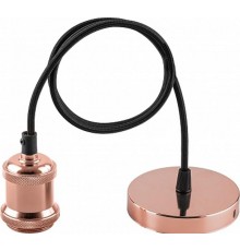 Патрон для ламп LH128 230V E27 алюминиевый патрон d.50x68мм, длина провода 1м, основание d.95*17мм, медь  22364  FERON