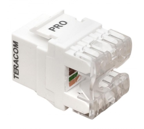 Модуль Keystone TERACOM PRO Cat.6 RJ-45 неэкранированный 110 IDC 180 градусов белый  TRP-KSTN-180D-6UTP-WH  EKF