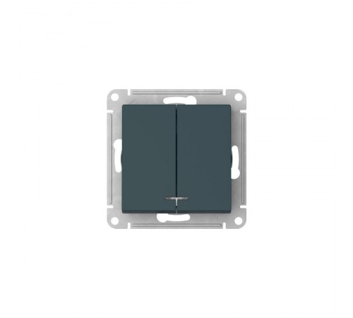 AtlasDesign Изумруд Выключатель 2-клавишный с подсветкой,сх.5а, 10АХ,механизм, быстрозажимные клеммы  ATN000853S  SE