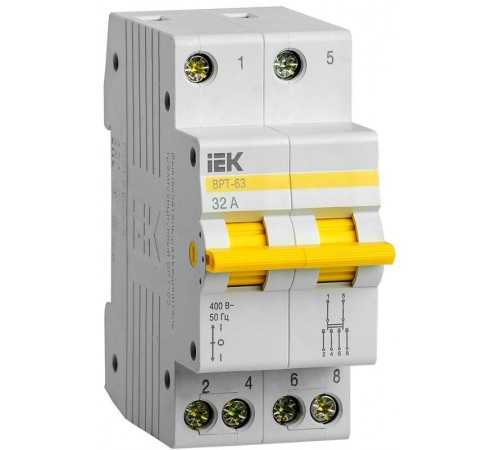 Выключатель-разъединитель (рубильник) трехпозиционный ВРТ-63 2п 32А  MPR10-2-032  IEK