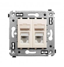 Розетка RJ-45 в стену, кат.6 двойная, Avanti, "Ванильная дымка"  4405294  DKC