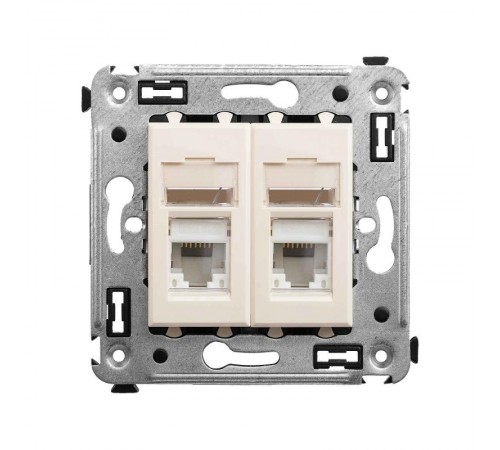 Розетка RJ-45 в стену, кат.6 двойная, Avanti, "Ванильная дымка"  4405294  DKC