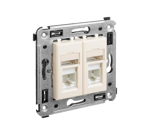 Розетка RJ-45 в стену, кат.6 двойная, Avanti, "Ванильная дымка"  4405294  DKC