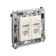 Розетка RJ-45 в стену, кат.6 двойная, Avanti, "Ванильная дымка"  4405294  DKC