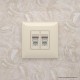 Розетка RJ-45 в стену, кат.6 двойная, Avanti, "Ванильная дымка"  4405294  DKC