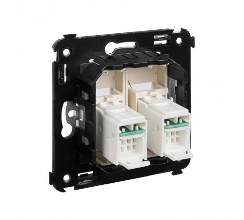 Розетка RJ-45 в стену, кат.6 двойная, Avanti, "Ванильная дымка"  4405294  DKC