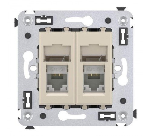 Розетка RJ-45 в стену, кат.6 двойная, Avanti, "Ванильная дымка"  4405294  DKC