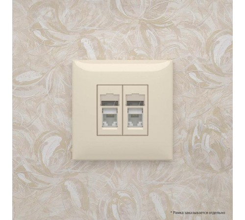 Розетка RJ-45 в стену, кат.6 двойная, Avanti, "Ванильная дымка"  4405294  DKC