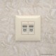 Розетка RJ-45 в стену, кат.6 двойная, Avanti, "Ванильная дымка"  4405294  DKC