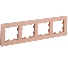BRITE Рамка 4-ая РУ-4-2-БрП стекло персиковый матовый  BR-M42-G-31-K96  IEK