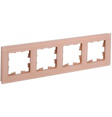 BRITE Рамка 4-ая РУ-4-2-БрП стекло персиковый матовый  BR-M42-G-31-K96  IEK