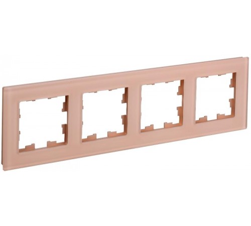 BRITE Рамка 4-ая РУ-4-2-БрП стекло персиковый матовый  BR-M42-G-31-K96  IEK