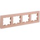 BRITE Рамка 4-ая РУ-4-2-БрП стекло персиковый матовый  BR-M42-G-31-K96  IEK