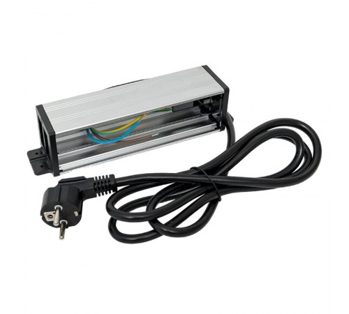 Встраиваемый настольный розеточный блок для крепления под столом, 8 модулей, C-Line, металлик  cl-vnbu-8-s  EKF