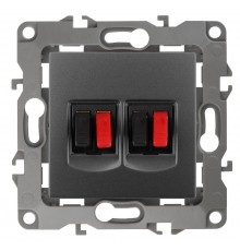 Розетка аудио двойная 12-3112-12    графит  Б0027467  ЭРА