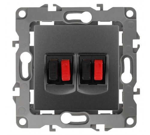 Розетка аудио двойная 12-3112-12    графит  Б0027467  ЭРА