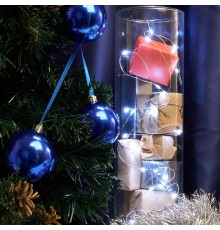 Гирлянда линейная Роса,  100LED 5000К, 10м, IP20 USB, прозрачный шнур, CL576  48187  FERON