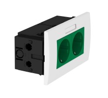 Укомплектованный розеточный блок AR45 (марк.,2xModul45,84x140x59 мм,зеленый) (SDE-RW D0GN2B)  6119428  OBO Bettermann