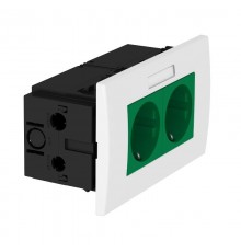 Укомплектованный розеточный блок AR45 (марк.,2xModul45,84x140x59 мм,зеленый) (SDE-RW D0GN2B)  6119428  OBO Bettermann