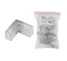 Коннекторы для светодиодной ленты L-образный ULS-N22 RGB NEON 220В, 8x16мм, 4 контакта UTC-K-24/N22 CLEAR 010 POLYBAG прозр 10 шт/упак  UL-00005795 