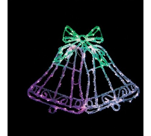 Фигура световая  "колокольчики" LT012 , 126 диодов  белый+зеленый+розовый, 59*8*46см, IP20  26710  FERON