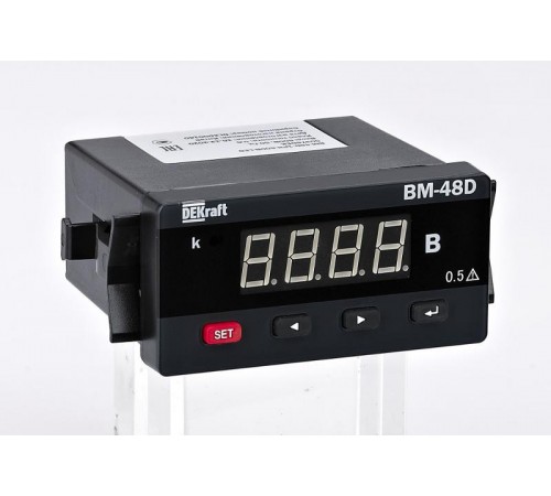 Амперметр цифровой 96x48мм однофазный, вход 1А, LED-дисплей АМ-48D  50328DEK  DEKraft