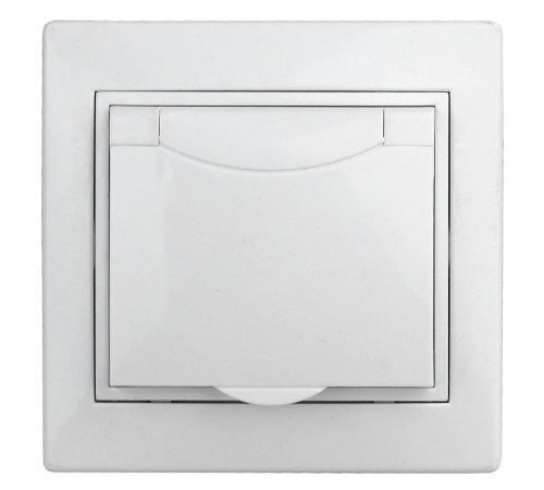 1Э-207-01 Intro Розетка 2P+E Schuko с крышкой штор., 16А-250В, СУ, б.л., Plano, белый  Б0038832  Intro