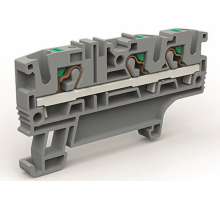 Проходная клемма 3 точки подключения на 4 кв.мм  ZEFC410GR  DKC