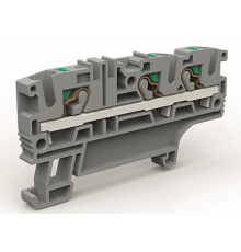 Проходная клемма 3 точки подключения на 4 кв.мм  ZEFC410GR  DKC