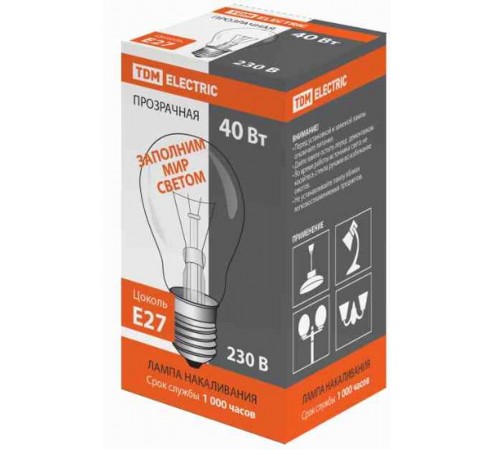 Лампа накаливания ЛОН  95Вт Е27 230В Б95 груша  SQ0332-0038  TDM