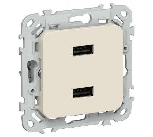 FLITE Розетка USB A+A 2,1А РЮ-2-ФлСл сливочный  FI-U21-D31-K86  IEK