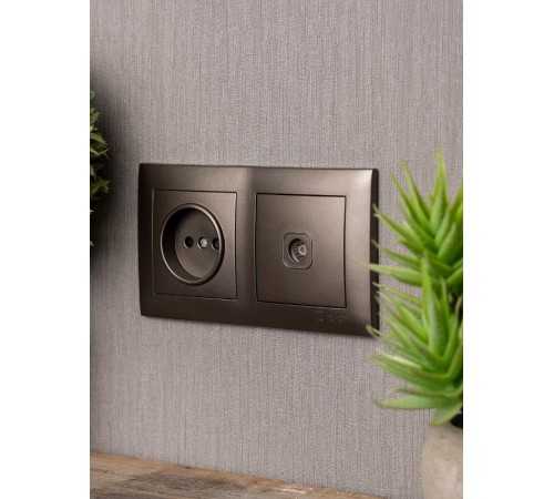 Валенсия Рамка 2-местная графит EKF   EWM-G-302-60   EKF