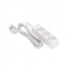 Удлинитель 3 гнезда, 3м, 3х0,75мм, с/з, белый  13-4209  PROconnect