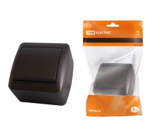 Выключатель 1-кл. открытой установки IP44 10А шоколад "Селигер"  SQ1818-0201  TDM